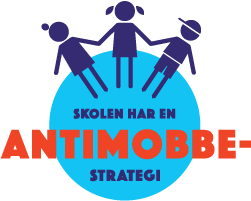 Logo for Antimobbe Strategi - børn holder i hånd